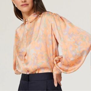 MAJE Long Sleeve Satin Top
